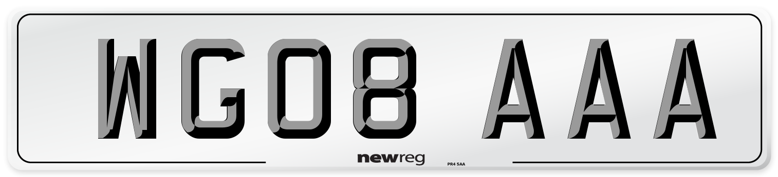 WG08 AAA Number Plate from New Reg